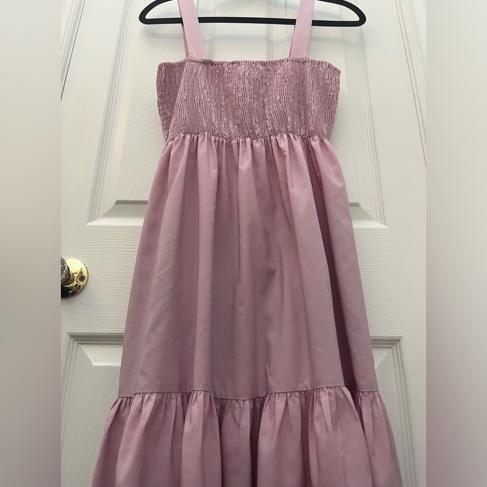Zara Light Pink Tiered Smocked Maxi Dress - Picture 12 of 15